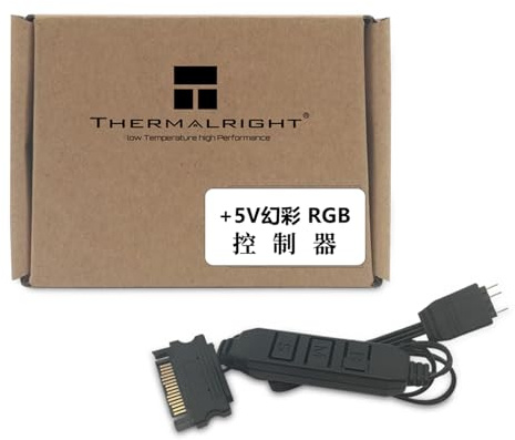 Thermalright Control de ventilador de 5 V, 3 pines, control de luz de 5 V, control de ventilador de ordenador, compatible con interfaz de luz de 3 pines, fuente de alimentación SATA