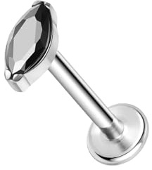 ZS ASTM F136 Titan 16G 8mm Piercing Schmuck für Knorpel Conch Tragus Helix Lippe Labret Ohr – Hypoallergen Innengewinde Flache Rücken Ohrringe Ohrstecker (#41 Schwarz)