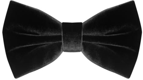 Luckyvestir Men's Velvet Bow Tie, Pre-Tied Adjustable Bowties, Silk Black Neckties for Men Women for Party Business Gift