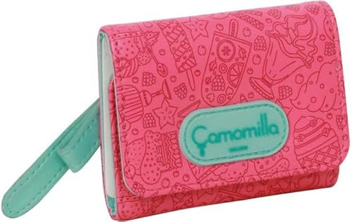 Portafoglio Donna CAMOMILLA - Apertura con Bottone Portamonete con Chiusura Cerniera ZIP - Multi Scomparti Interni - Portafogli Ragazza - Porta Carte