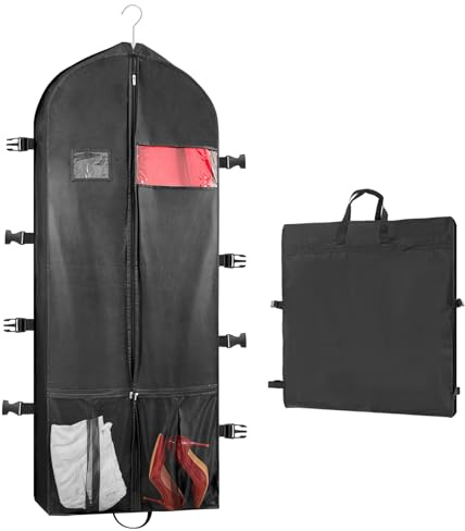 Kleidersack,152x60cm Anzugtasche für Reisen Aufbewahrung Kleiderhülle,Faltbare Kleidersäcke mit Reißverschluss,Lange Kleidersack mit Verstellbaren Tragegriff für den Kleider Mäntel Abendkleider