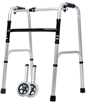 HSWOYEA Rollator Walker Leichtgewichtige Gehhilfe für Senioren Höhenverstellbare, zusammenklappbare Gehgestelle Abnehmbares Zubehör für die Rehabilitation älterer Menschen (Farbe: Mit Rädern)
