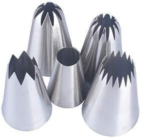 Ugelli per Torte Punte per tubazioni Kit tubazioni in acciaio inox Ugelli per tubazioni per torte Set di ugelli per tubazioni per crema con set di ugelli per sacchetti di dolciumi Riutilizzabile
