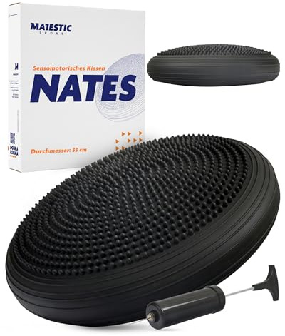 Majestic Sport Nates Sensory Kissen Balancekissen mit Pumpe – Sitzkissen für Kinder & Erwachsene (Schwartz)