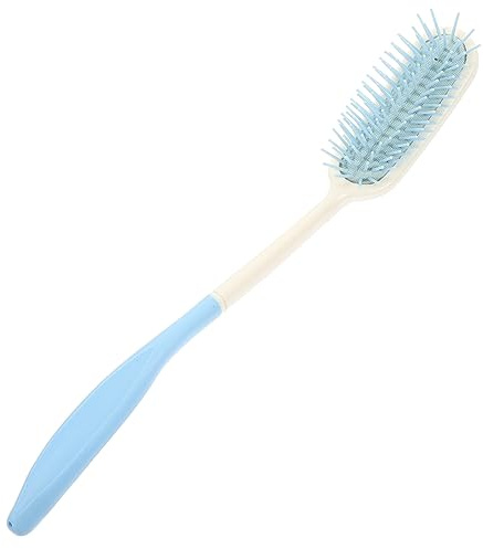 FRCOLOR Peine Portátil para Airbag Mango Largo Curvo, Peine de Plástico Suave para Cabello, Apto para Personas Mayores Artritis y Uso Doméstico