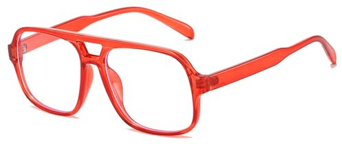YAMEIZE Carré Lunettes Anti Lumière Bleue pour Homme Femme Lunettes Oversized Monture Années 70 Rétro Lunettes Lumière Bleue Filtre pour Ordinateur