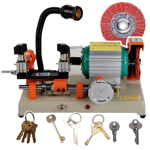 OZBME Duplicadora de Llaves Profesional, Manual Multifuncional de 120 W, Horizontal. Duplica Llaves de diversas Formas Huecas, onduladas y cilíndricas.