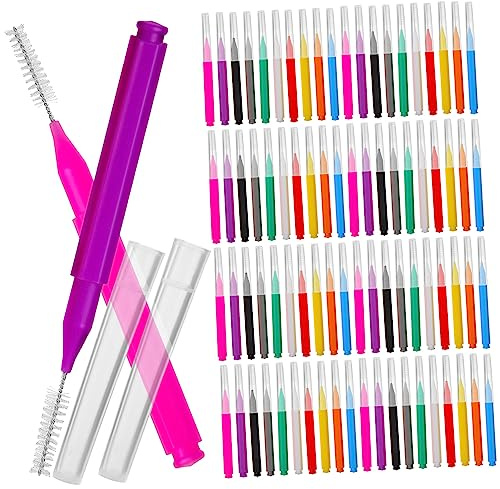 LRXIYODE Brosse à Dents Interdentaire 100 Pièces 10 Couleurs Nettoie Efficacement Espaces Dents Usage Quotidien Pratique Voyage Brosse En Silicone Pour Gencives Saines Fournitures Bucco-dentaires