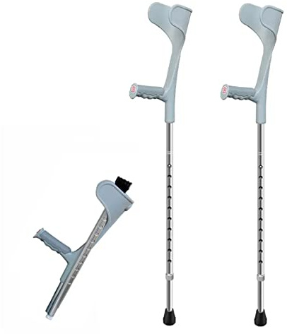 Muletas de antebrazo ligeras y ajustables – Bastón médico plegable con asas ergonómicas para adultos y niños – Ayuda de apoyo y movilidad