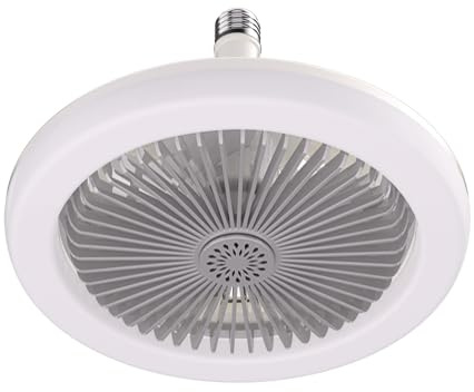 Ceiling Lamp – Light Bulb Fan | Dimmable Lighting Fixture | Strong Power Wind Silent, Mini Led Ceilings Cooling for Bedroom, Reversible Remote