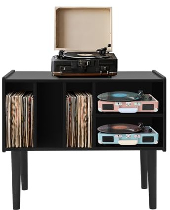 czyuRachel Tocadiscos de estilo medieval retro, armario con 5 compartimentos, capacidad de carga 45 kg, 80 x 40 x 68 cm, color negro