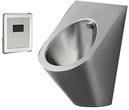 LJTHUU Urinario de Acero Inoxidable con Descarga Inteligente para Montaje en Pared, urinarios para Hombres, inodoros Verticales en baños públicos para mejoras del hogar y Edificios de oficinas.