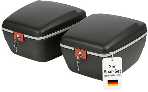 Thiru Touring-Tresor Fahrradkoffer 2er Set - abschließbar & wasserdicht für Gepäckträger - diebstahlsichere Hartschale mit Universalhalterung für E-Bike & City-Bike - Made in Germany - 36x27x22 cm