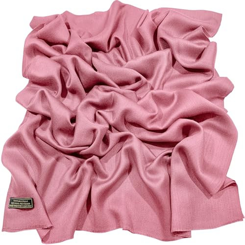 CJ Apparel Rosa Normallack Design Nepalesischer Fransenschal Schal Stola Wrap Pashmina NEU