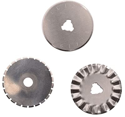 Vaessen Creative 1004-0008, Ø 28 mm, Ersatzklingen für Rollschneider, Set mit Gerader, Gewellter und Gezackter Klinge, Schneidet Papier, Stoff, Leder, Filz und mehr