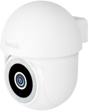 Hombli Pan & Tilt Cam 2K, Überwachungskamera schwenkbar, UHD Farbnachtsicht | App-Steuerung, kompatibel mit Alexa, Google, Audio, Alarm, Flutlicht, Klare Sicht, niederländische Marke für dein Smart Home