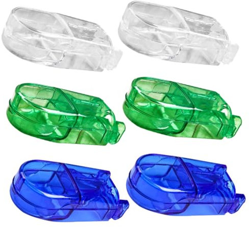 HAPINARY 6stücke Teiliges Mini Tablettenteiler Mit Transparentem Grünem Und Blauem Pillenspender Tragbarer Tablettenaufteiler Für Kleine Tabletten Unterwegs