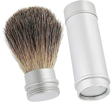 PLAFOPE Blaireau de Rasage et Poils Doux pour Homme 1pc avec Manche Confortable en Aluminium pour Appliquer la Mousse Uniformément, Brosse à Raser pour Soins Personnels