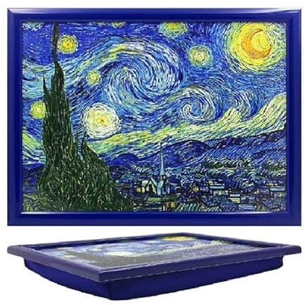 Lesser & Pavey Plateau avec Coussin rembourré pour Les Genoux Motif Nuit étoilée pour la Maison et Le Bureau Motif Vincent Van Gogh