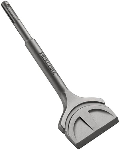 Firecore Scalpello per piastrelle SDS Plus, 195 mm x 70 mm, SDS Plus, scalpello angolato, scalpello piatto largo per rimuovere le piastrelle, per martello perforatore, scalpello largo