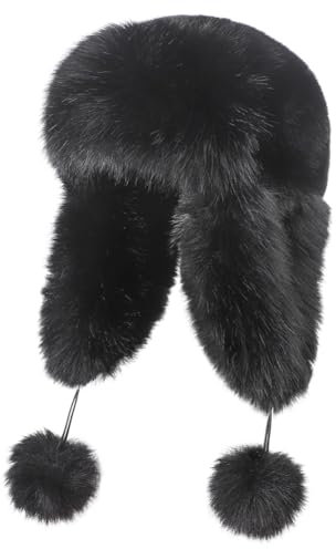 haozaikeji Wintermütze Frauen Fliegermütze Damen Trapper Warm Damenmütze mit Ohrenklappen Damen Plüsch Trappermütze Winter Winddicht Fleecemütze für Outdoor Radfahren Skifahren
