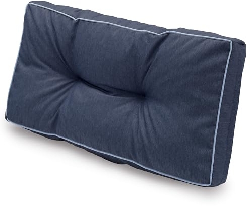 Spatium Palettenkissen, 100% abnehmbar Bezug wasserdicht, UV-beständig, Outdoor/Indoor Palettenauflage Palettenpolster Palettenmöbel (Rückenkissen 80x40, Dunkelblau)