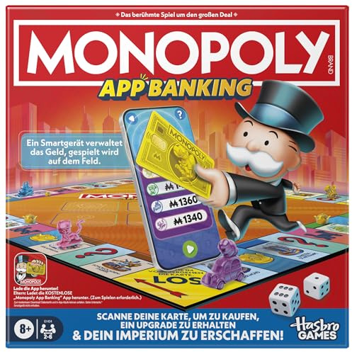 Monopoly App Banking - Juego de mesa (versión alemana, versión moderna del clásico, juego electrónico para niños a partir de 8 años, de 2 a 6 jugadores)