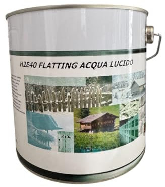 Flatting all’Acqua per Legno Esterno | Finitura Lucida/Satinata Protettiva | Resistente agli Agenti Atmosferici | Formato 750ml / 2,5 l (Lucida, 2,5 Lt.)