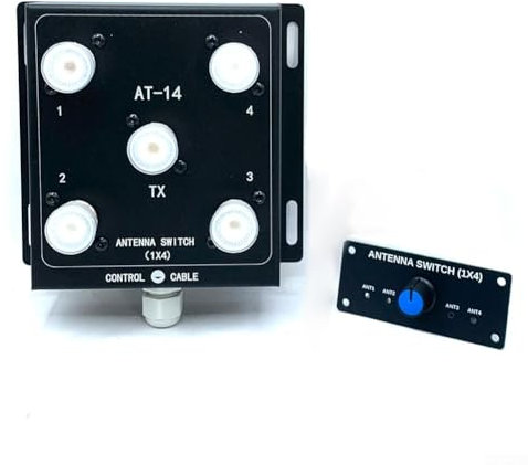HEBEOT Interruttore a banda larga a 4 vie, interruttore antenna telecomando collegare 4 parabole satellitari digitale per 1 8 60 MHz ABS PC e metallo per ricevitore satellitare