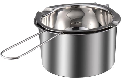 Happyyami Double Boiler Pot for Melting Chocolate Butter Candy Wax Stainless Steel Melting Pot with Ergonomic Handle for Candle Making Cooking