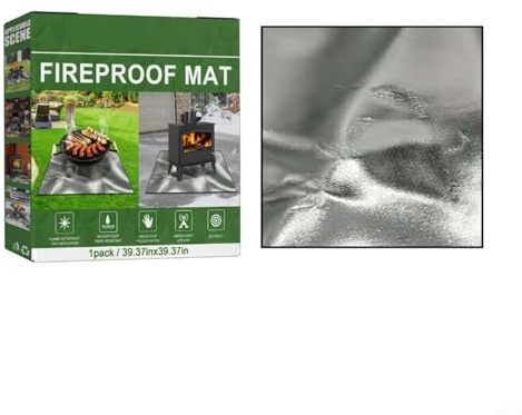 HOHOVYVY Alfombrilla para barbacoa de gas, protección del suelo, para la parrilla exterior, doble cara, ignífuga, protección para terraza