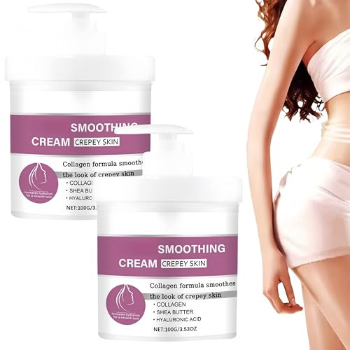 Crema per pelle flaccida, levigante e antirughe, crema rassodante al collagene, migliora l'elasticità, leviga la pelle cadente, crema levigante e antirughe, per corpo, collo, mani, viso (2 Pezzo)