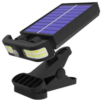 Godpqiui Lumières Solaires De Gouttière, Lampes Solaires Étanches avec Pince pour Extérieur, Détecteur De Mouvement Avec Luminosité Réglable Pour Jardin Clôture Garages Piscine Porche Balcon Pelouse