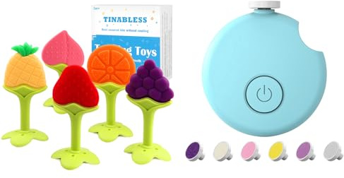 Tinabless Baby Kit, Superior Baby Shower & Registry Essential Kit for Grooming & Health Care, Electric Nail File &Teether(Blue)