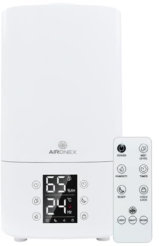 Luftbefeuchter 3.8 Liter – Top-Fill – Aroma – Luftbefeuchter – Humidifier – Geeignet für Wohnzimmer, Büro, Babyzimmer, Schlafzimmer