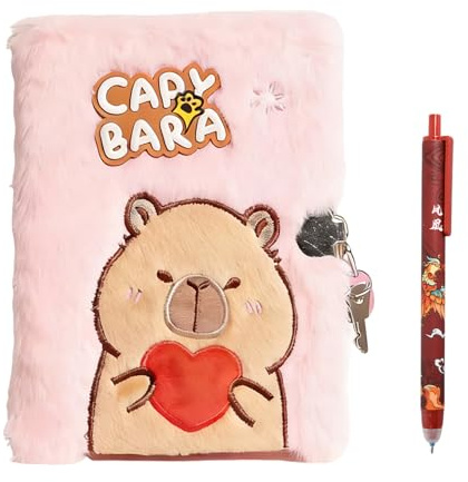 Kaiyzo Journal Intime Fille avec Cadenas - Carnet Secret Fille - Set Fluffy Rose avec Stylo