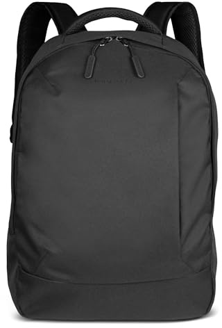 bugatti Mare Basic mochila M, unisex, mochila de viaje de tamaño mediano, mochila de trabajo para el día a día de 15 pulgadas, negro