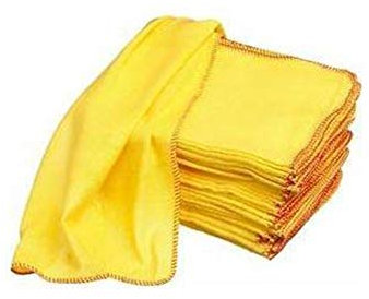Casa D'Or Yellow Duster Cloth Household Indoor Wall Cleaning Absorbent Duster Cloth - 10 x 12cm, Pack of 15