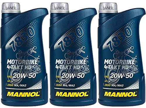 QR-Parts Set 85447725 MN7830-1 3x1 Liter Orignal MANNOL Motoröl Motorrädöl 7830 Motorbike 4-Takt HD API SL Oil