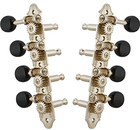 Grover 409FNB Mandolin Machine Heads, Standard 4 + 4, for F Style Mandolins - Nickel