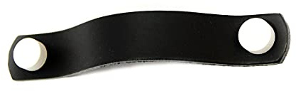 KALETYA LEATHER CRAFTSMAN - 1 Stück Ledergriffe für Möbel 128 mm, Schrank Griffe für Kommoden oder Schubladen - Schwarze Lederfarbe/Weiße Knöpfe