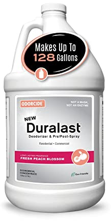 Odorcide Duralast Peach Blossom Odor Eliminator Concentrate - Odor Eliminator for Strong Odor on Carpet, Floors - Smoke, Sweat, & Pet Odor Eliminator for Home with Non-Enzymatic Formula (1 Gal)