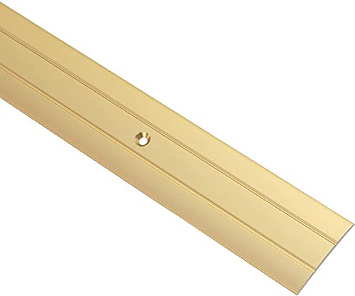 Gedotec Übergangsprofil Aluminium Boden-Leiste zum Schrauben Übergangs-Schiene für Fußböden | Länge 90 cm | Breite 37 mm | Bodenprofil Alu Messing| Ausgleichsprofil gelocht | 1 Stück - Türschwelle
