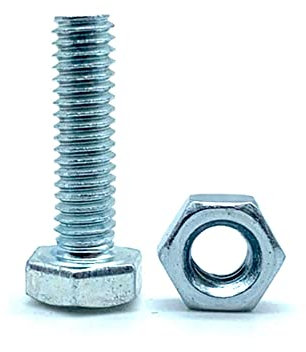 DOJA Barcelona | Tornillos con Tuerca | 50 Tornillos Hexagonales con 50 Tuercas | M5x40mm | en Acero Galvanizado | Tornillos y Tuercas, Tornillo Roscado y Tuerca, Pernos Con Tuerca, Cabeza Hexagonal