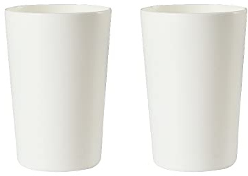 wongwongcat Badezimmer-Becher, unzerbrechlich, spülmaschinenfest, sicherer Getränkebecher, Kunststoffbecher, 325 ml, 2 Stück (weiß und weiß)