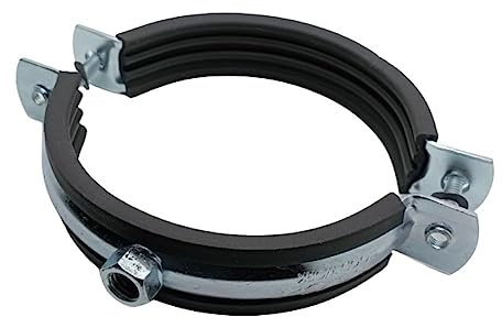 10x 120-130 mm Schraubrohrschellen Stahl Verzinkt Rohrschellen Schalldämmeinlagen