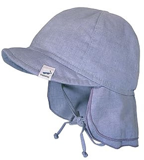 maximo Baby-Schildmütze, Futter doppelter Nackenschutz, Bindeband, UV 15 Made in Germany 41 bluemeliert