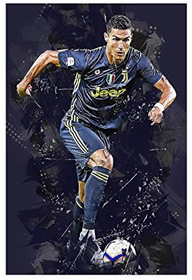 SORECI Cristiano Ronaldo Poster 2 Leinwand Poster Wandkunst Dekor Druck Bild Gemälde für Wohnzimmer Schlafzimmer Dekoration ungerahmt 50 x 75 cm