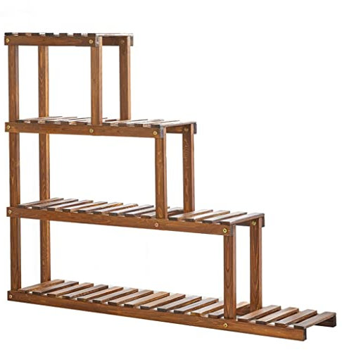 4-stufiger Holzleiter-Pflanzenständer, Pflanzenregal für den Außenbereich, Eck-Blumenständer, Pflanzgefäß, 12 Töpfe, Regale für den Innen- und Außenbereich, für Garten, Terrasse, Balkon, Ras