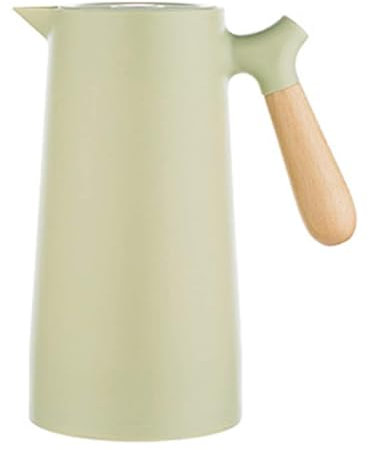 Jarra Térmica de 1 L, Jarra Termo Libre de BPA con Doble Pared y Capa de Vidrio en el Interior, Quick Tip, Interior de Cristal, Jarra al Vacío de Doble Pared para café, té y agua (Color : Green)